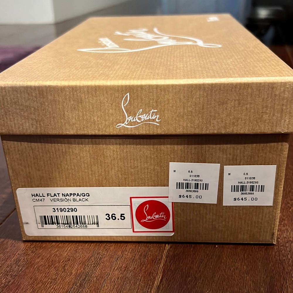 Brand new in box never worn authentic Christian Louboutin Hall flat in black
